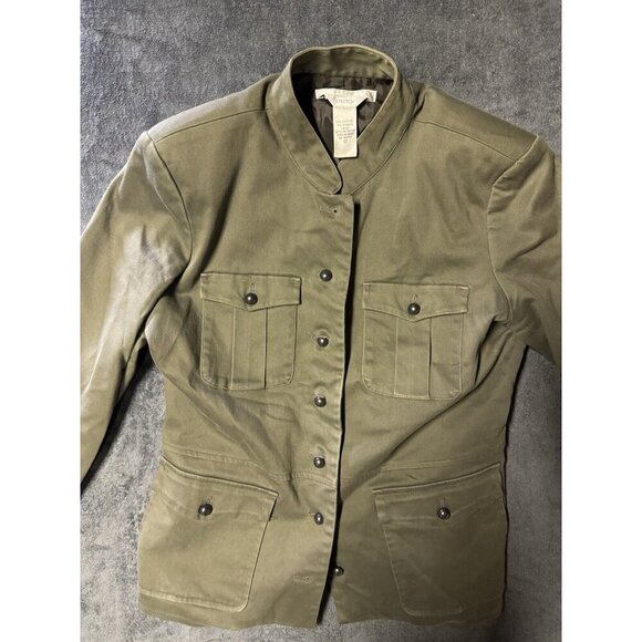Geoffrey Beene Sport Jacket Womens 12 Green Stretch Buttons Vtg - Picture 2 of 7
